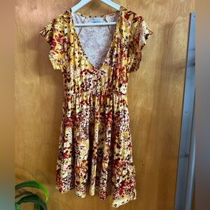 Yellow floral dress urban outfitters
